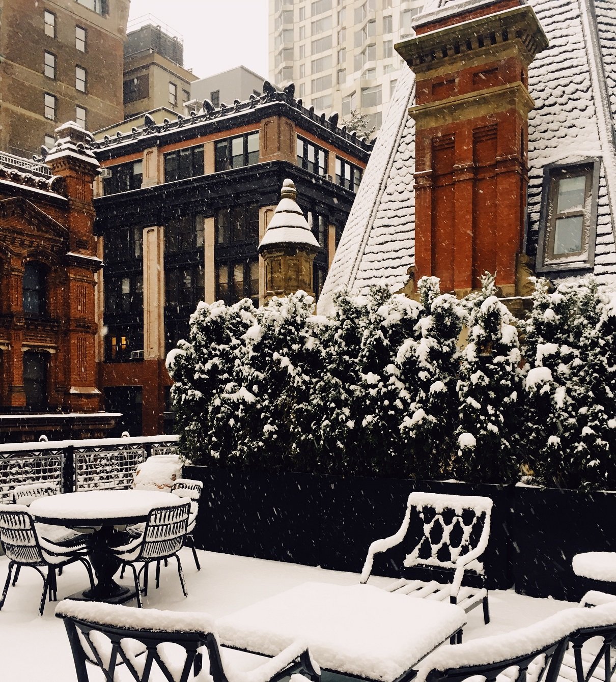 Snow Covered Patio